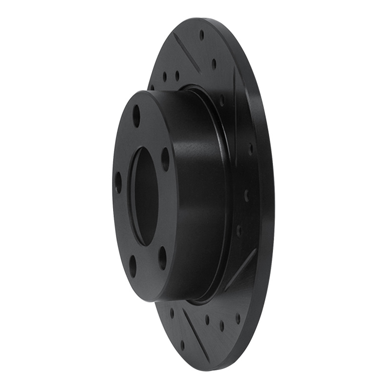 Audi 5000S Quattro Brake Rotor (1) - Rear Right - R1 Concepts - Drilled & Slotted - Black - `85-`00